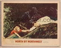 1d411 NORTH BY NORTHWEST LC #6 '59 Cary Grant & Eva Marie Saint close up climbing Mt. Rushmore!