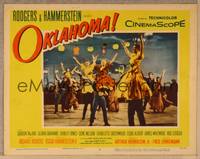 1d424 OKLAHOMA LC #7 '56 Gordon MacRae lifts Shirley Jones in the air while dancing!