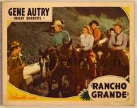 1d462 RANCHO GRANDE LC '40 cowboy Gene Autry, Smiley Burnette & teens on horseback!