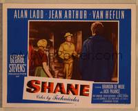 1d483 SHANE LC #3 '53 Alan Ladd in buckskin enters homestead of Van Heflin & Jean Arthur!