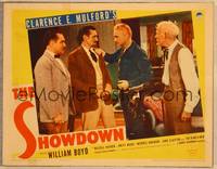 1d485 SHOWDOWN LC '40 c/u of William Boyd as Hopalong Cassidy grabbing man by the shoulder!