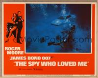 1d505 SPY WHO LOVED ME LC #8 '77 cool image of James Bond's car underwater by frogmen!