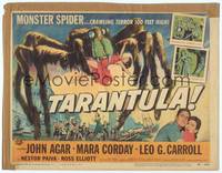 1d129 TARANTULA TC '55 Jack Arnold, great art of town running from 100 foot high spider monster!