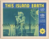 1d539 THIS ISLAND EARTH LC #6 R64 wonderful close-up of alien grabbing Domergue on the ship!