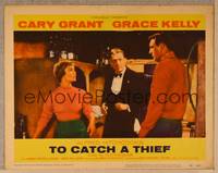 1d546 TO CATCH A THIEF LC #4 '55 Cary Grant, Brigitte Auber & guy in tuxedo, Alfred Hitchcock