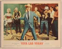 1d575 VIVA LAS VEGAS LC #7 '64 great c/u of Elvis Presley in cowboy hat dancing in nightclub!