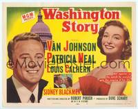 1d138 WASHINGTON STORY TC '52 great close up image of Van Johnson & Patricia Neal!