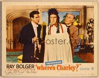 1d064 WHERE'S CHARLEY signed LC #4 '52 by Ray Bolger, wacky close up of him cross-dressing!