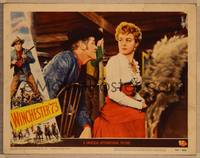 1d589 WINCHESTER '73 LC #6 '50 close up of Dan Duryea leering at Shelley Winters!