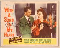 1d591 WITH A SONG IN MY HEART LC #5 '52 close-up of Susan Hayward smiling at David Wayne!