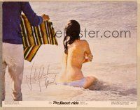 1d057 SWEET RIDE signed 11x14 still '68 by Jacqueline Bisset, sitting topless in ocean!