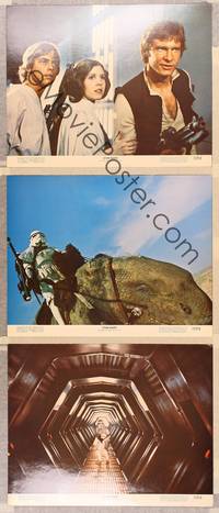 1e949 STAR WARS 3 color 11x14 stills '77 George Lucas classic sci-fi epic, Mark Hamill, Ford!