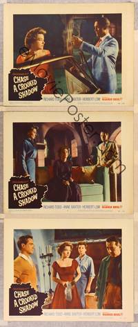 1e877 CHASE A CROOKED SHADOW 3 LCs '58 Anne Baxter, Richard Todd!