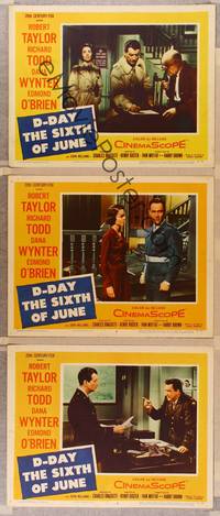 1e879 D-DAY THE SIXTH OF JUNE 3 LCs '56 Robert Taylor & sexy Dana Wynter in WWII!