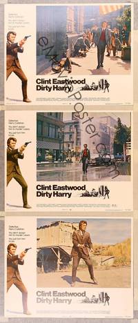 1e882 DIRTY HARRY 3 int'l LCs '71 great images of Clint Eastwood, Don Siegel crime classic!