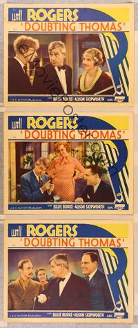 1e884 DOUBTING THOMAS 3 LCs '35 Will Rogers, Billie Burke!