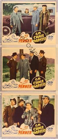1e887 GO CHASE YOURSELF 3 LCs '38 wacky Joe Penner as gangster!