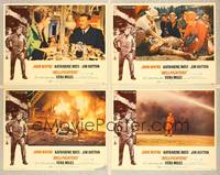 1e812 HELLFIGHTERS 4 LCs '69 John Wayne as fireman Red Adair, Katharine Ross!