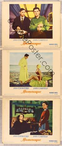 1e899 HUMORESQUE 3 LCs '46 Joan Crawford is a woman with a heart she can't control, John Garfield!