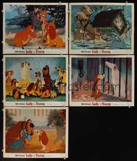 1e752 LADY & THE TRAMP 5 LCs R62 Walt Disney romantic canine dog classic cartoon!