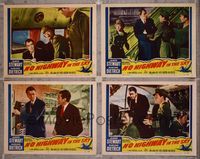 1e829 NO HIGHWAY IN THE SKY 4 LCs '51 James Stewart being restrained, airplane disaster!