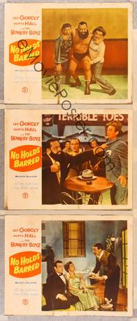 1e927 NO HOLDS BARRED 3 LCs '52 Leo Gorcey, Huntz Hall & the Bowery Boys with real wrestlers!