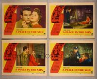 1e839 PLACE IN THE SUN 4 LCs '51 George Stevens, close-up of Montgomery Clift, Shelley Winters!