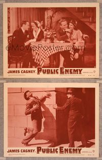 1e989 PUBLIC ENEMY 2 LCs R54 William Wellman classic, James Cagney watches Woods get shot!