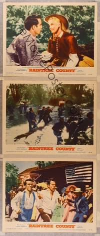 1e936 RAINTREE COUNTY 3 LCs '57 close-up of Montgomery Clift, & Eva Marie Saint!