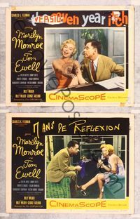 1e991 SEVEN YEAR ITCH 2 LCs '55 Billy Wilder, images of sexy Marilyn Monroe, Tom Ewell!