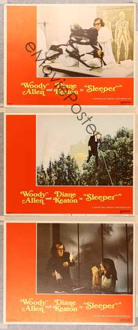 1e942 SLEEPER 3 LCs '74 Woody Allen, Diane Keaton, wacky futuristic sci-fi comedy!