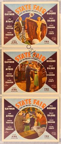 1e950 STATE FAIR 3 LCs '33 Will Rogers, Janet Gaynor, Lew Ayres & Sally Eilers!