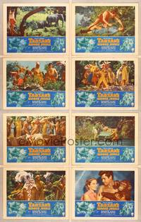 1e512 TARZAN'S HIDDEN JUNGLE 8 LCs '55 Vera Miles, Gordon Scott as Tarzan!