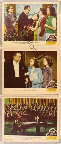 1e964 THREE DARING DAUGHTERS 3 LCs '48 Jeanette MacDonald, Jane Powell, Jose Iturbi, MGM musical!