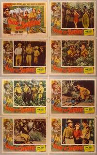 1e528 THUNDER OVER SANGOLAND 8 LCs '55 Jon Hall & Marjorie Lord in Africa, native jungle terrors!