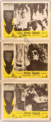 1e967 TOMB OF LIGEIA 3 LCs '65 Vincent Price, Roger Corman, Edgar Allan Poe!