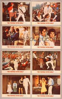 1e547 TROUBLE WITH GIRLS 8 LCs '69 Elvis Presley in white suit, Marlyn Mason, Sheree North!