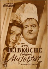 1f152 NOTHING BUT TROUBLE German program '52 many different images of Stan Laurel & Oliver Hardy!