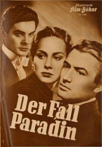 1f154 PARADINE CASE German program '52 Alfred Hitchcock, Gregory Peck, Ann Todd, Valli, different!