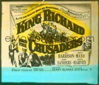 1f100 KING RICHARD & THE CRUSADERS glass slide '54 Rex Harrison, Virginia Mayo, George Sanders