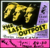 1f102 LAST OUTPOST glass slide '35 Cary Grant & Claude Rains both love Gertrude Michael!