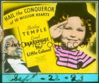 1f104 LITTLE COLONEL glass slide '35 Shirley Temple is the conqueror of 10 million hearts!