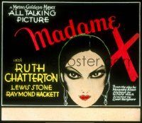1f106 MADAME X glass slide '29 directed by Lionel Barrymore, great artwork of Ruth Chatterton!