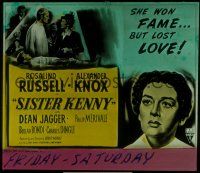 1f119 SISTER KENNY glass slide '46 nurse Rosalind Russell won fame but lost love!