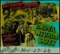 1f126 UNDER NEVADA SKIES style B glass slide '46 Roy Rogers, Dale Evans, Trigger, Gabby Hayes
