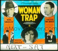 1f127 WOMAN TRAP glass slide '29 Chester Morris, Hal Skelly, Evelyn Brent, William Wellman