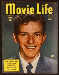 1f061 MOVIE LIFE magazine March 1946 smiling portrait of young Frank Sinatra by Eric Carpenter!