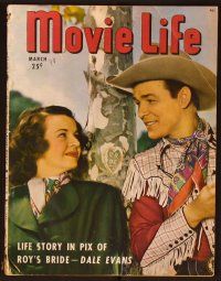 1f062 MOVIE LIFE magazine March 1948 great close up of Roy Rogers & his new bride Dale Evans!
