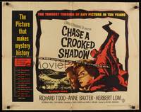 1g040 CHASE A CROOKED SHADOW 1/2sh '58 Anne Baxter, Richard Todd, it makes mystery history!