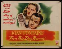 1g070 FROM THIS DAY FORWARD style A 1/2sh '46 artwork of pretty Joan Fontaine, Mark Stevens!